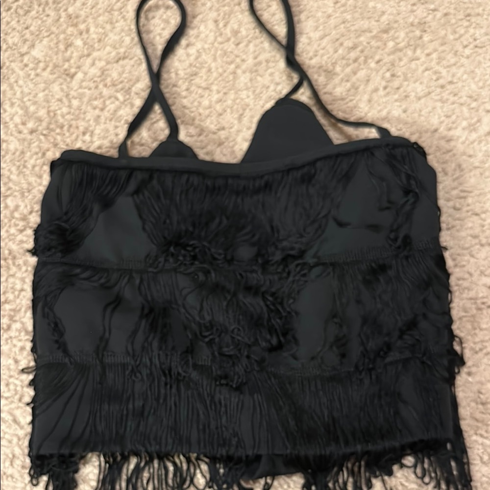 Altar'd State Black Embellished Crop Camisole